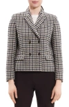 Theory Square Double-breasted Wool Tweed Jacket In Mink Multi - Yry