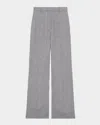 Theory Houndstooth Classic Straight Trousers In Black Multi