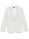 Theory B.mel Houndstooth Check Slim Fit Linen Blend Blazer In White