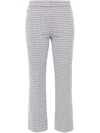 Theory Checked Trousers In Black & White Viscose In Grey