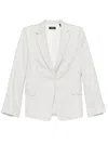 Theory Houndstooth Patterned Linen Blend Blazer
