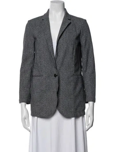 Pre-owned Theory Houndstooth Print Blazer In Black