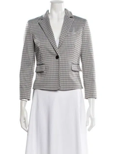 Pre-owned Theory Houndstooth Print Blazer In Blue