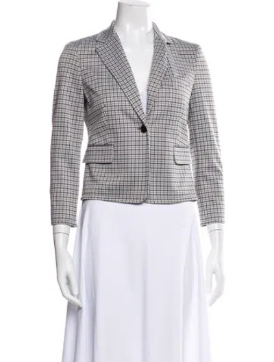 Pre-owned Theory Houndstooth Print Blazer In Gray