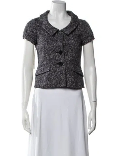 Pre-owned Theory Houndstooth Print Blazer In Grey