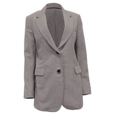 Theory Houndstooth Print Blazer In Multicolor Cotton In Gray
