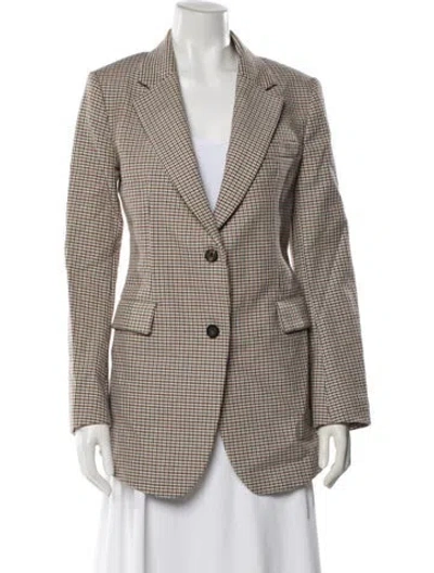 Pre-owned Theory Houndstooth Print Blazer In Neutral