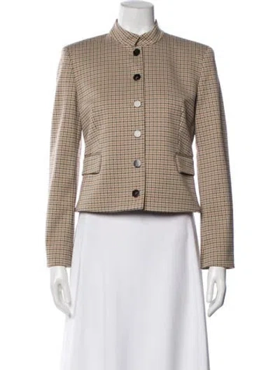 Pre-owned Theory Houndstooth Print Blazer In Neutral