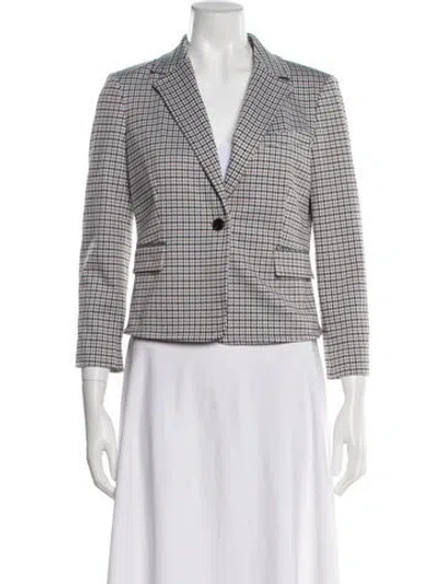 Pre-owned Theory Houndstooth Print Blazer W/ Tags In Blue