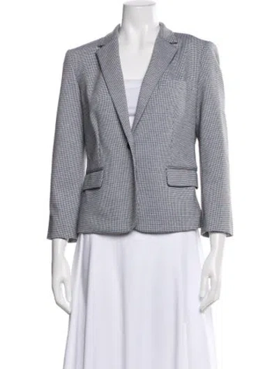 Pre-owned Theory Houndstooth Print Blazer W/ Tags In White