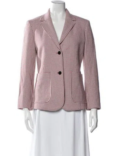 Pre-owned Theory Houndstooth Print Blazer In White