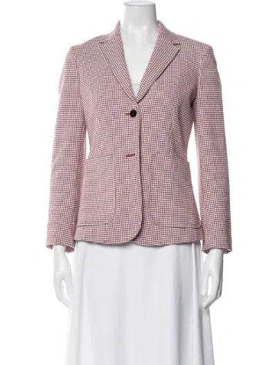 Pre-owned Theory Houndstooth Print Blazer In White