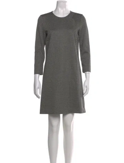 Pre-owned Theory Houndstooth Print Mini Dress In Black
