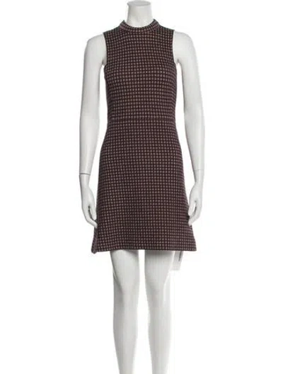 Pre-owned Theory Houndstooth Print Mini Dress In Blue