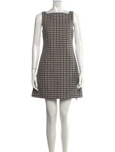 Pre-owned Theory Houndstooth Print Mini Dress W/ Tags In Multi