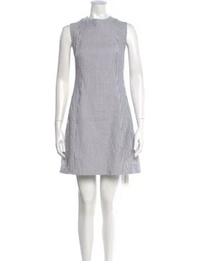 Pre-owned Theory Houndstooth Print Mini Dress In White