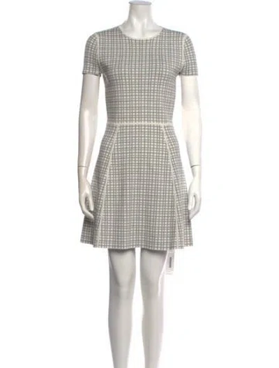 Pre-owned Theory Houndstooth Print Mini Dress In White