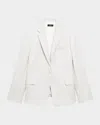 Theory B.mel Houndstooth Check Slim Fit Linen Blend Blazer In Pltnmmulti