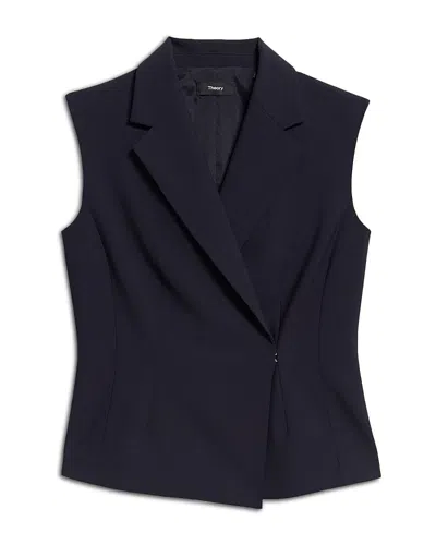 Theory Hourglass Asymmetric Vest In Blue