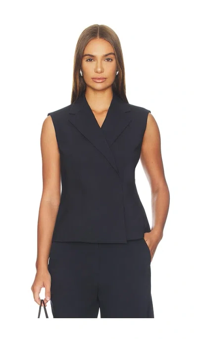 Theory Hourglass Asymmetric Vest Top In Navy