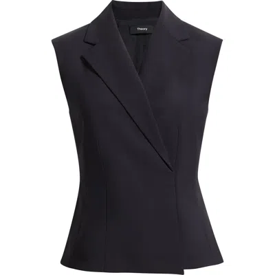 Theory Hourglass Stretch Wool Vest In Blue