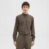 Theory Hugh Shirt In Virgin Wool In Fossil Melange