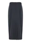 Theory Midi Grey Skirt With Slit In Grey
