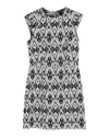 Theory Ikat-print Sheath Dress In Black And White Polyester In Black