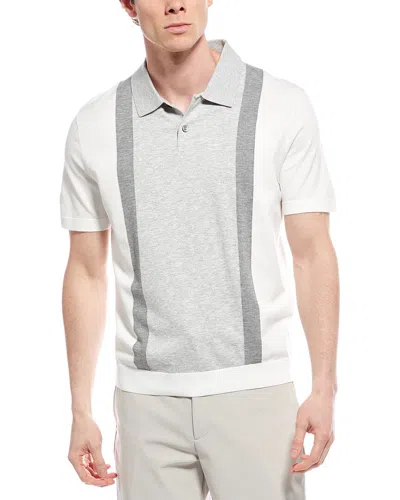 THEORY INTARSIA COLLAR POLO SWEATER