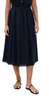 Theory Irregular Pleat Skirt Nocturne Navy