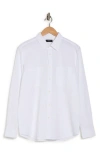 Theory Irving Linen Button Down Shirt In White