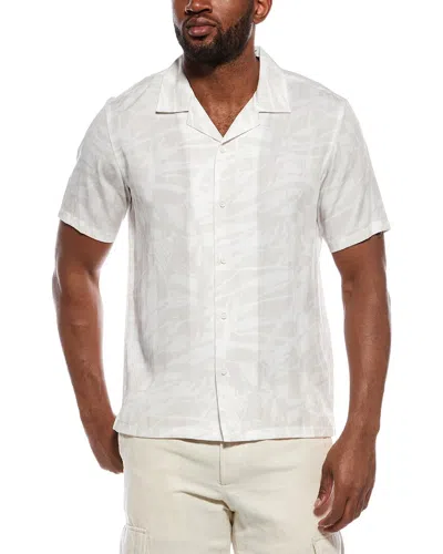 Theory Irving Abstract Button Front Shirt In White