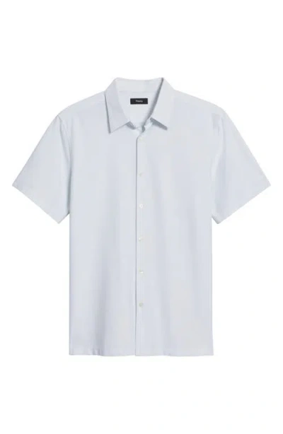 Theory Irving Aster Short Sleeve Button-up Shirt In Blue