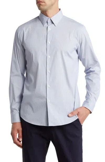 Theory Irving Broome Stripe Button-up Shirt In White/olympic