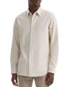 Theory Irving Flannel Button-up Shirt In Natural Melange
