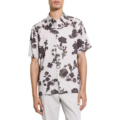 Theory Irving Short-sleeve Shirt In Floral Lyocell In Multi