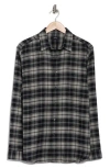 Theory Irving Garda Check Flannel Shirt In Grey Multi