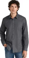 Theory Irving Gingham Shirt Charcoal Multi In Charcoal Multi