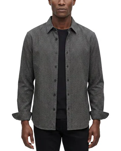 Theory Irving Gingham Shirt In Gray
