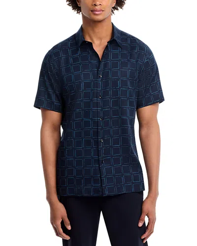 THEORY IRVING SHORT SLEEVE SHIRT IN GRID PRINT