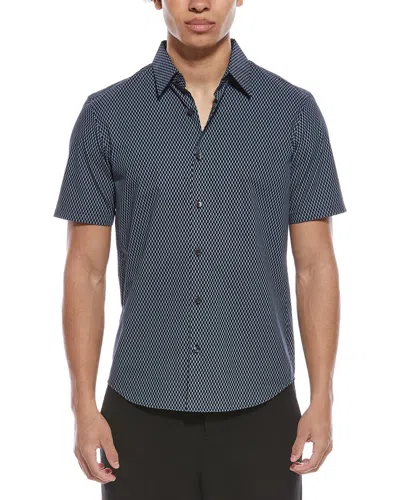 Theory Irving Hex Geo Shirt In Black