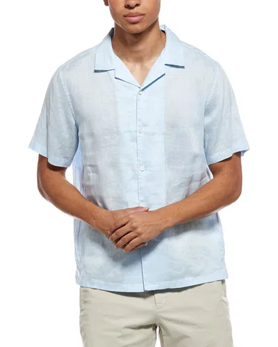 Theory Irving Linen Relaxed Shirt In Animal Print