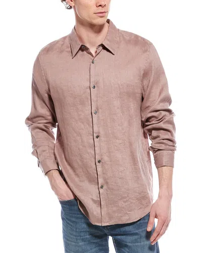 Theory Irving Linen Shirt In Pink