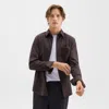 Theory Irving Pocket Shirt In Brushed Structure Knit In Hickory