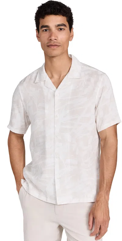 Theory Irving Printed Linen Shirt Sand Multi