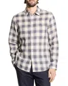 Theory Irving Regular Fit Check Linen Shirt