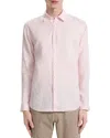 Theory Irving Solid Linen Button-up Shirt In Pale Pink