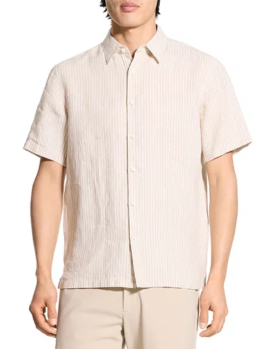 THEORY IRVING LINEN SHORT SLEEVE SHIRT IN SUMMER STRIPE