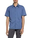 Theory Irving Regular Fit Short Sleeve Shirt In Blue