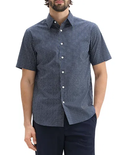 Theory Irving Regular Fit Short Sleeve Shirt In Blatic/fog